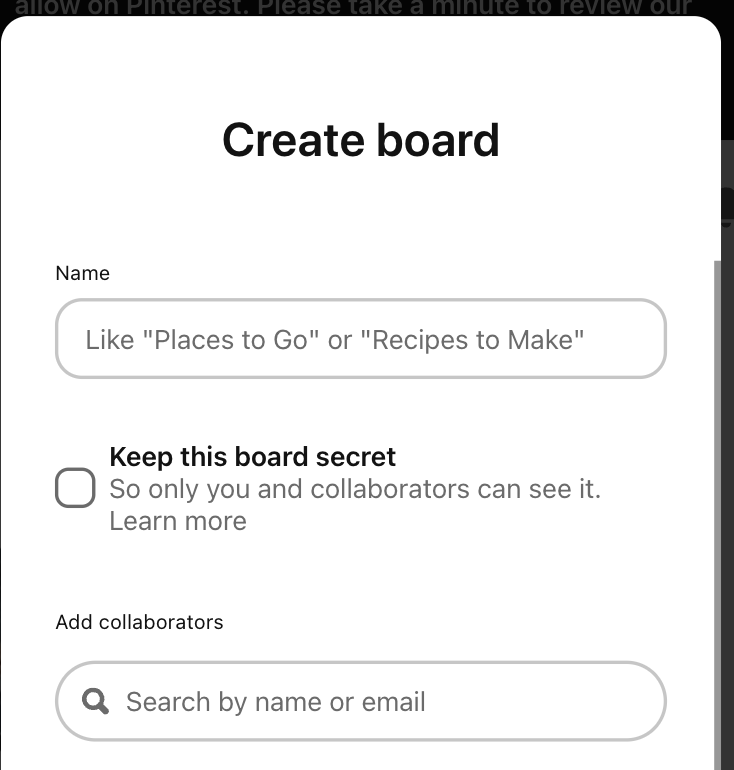  tap the "Create" button 